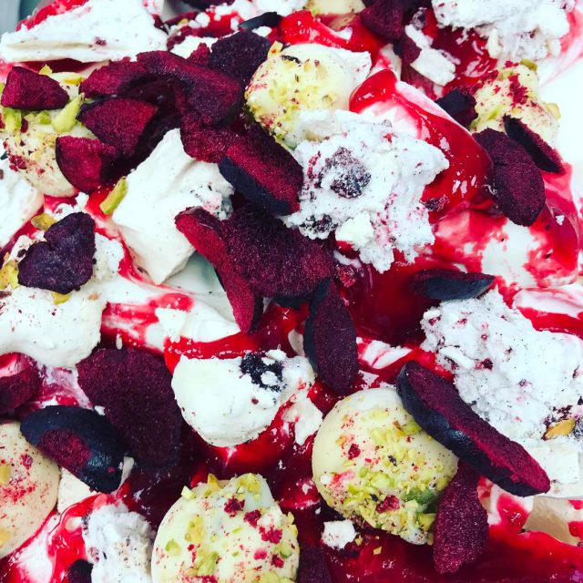 New season Waiheke plum smashed with raspberry plum and pistachiohellip