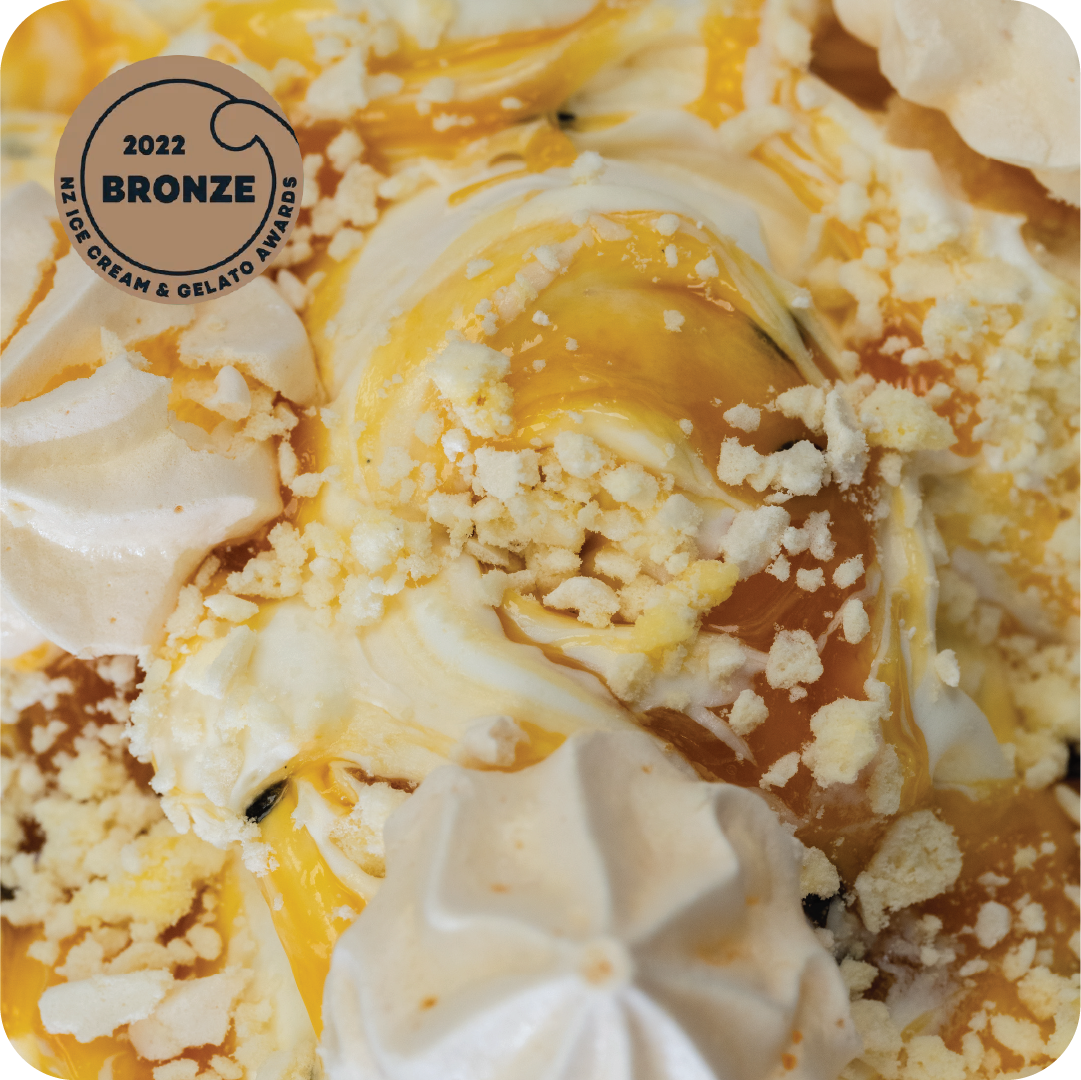COCONUT, MERINGUE & PASSIONFRUIT SWIRL-BRONZE NZ IA 22